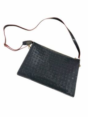 Arcadia Embossed Patent Leather Black Crossbody Bag